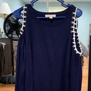 Sweater cold shoulder navy blue Michael Kors